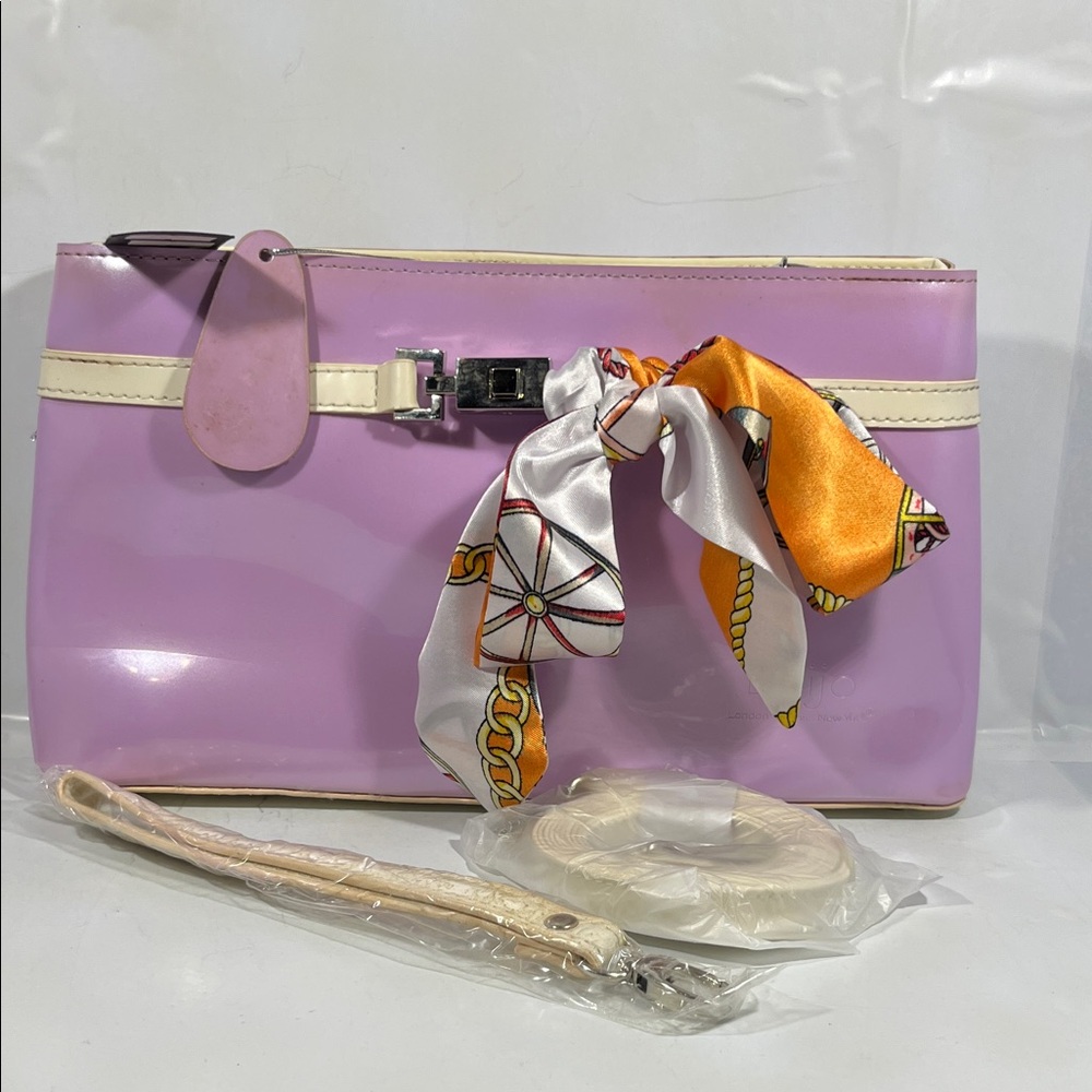 Beijo Lavender Clutch with Scarf Detail